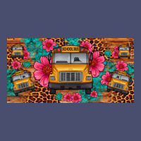 School Bus Leopard Gemstone License Plate Vintage Tee | Teevron