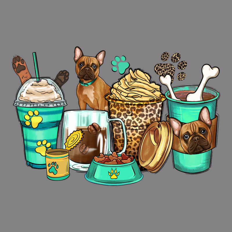 French Bulldog Coffee Cups Heavyweight Hoodie by Zillion Design Studio | Teevron