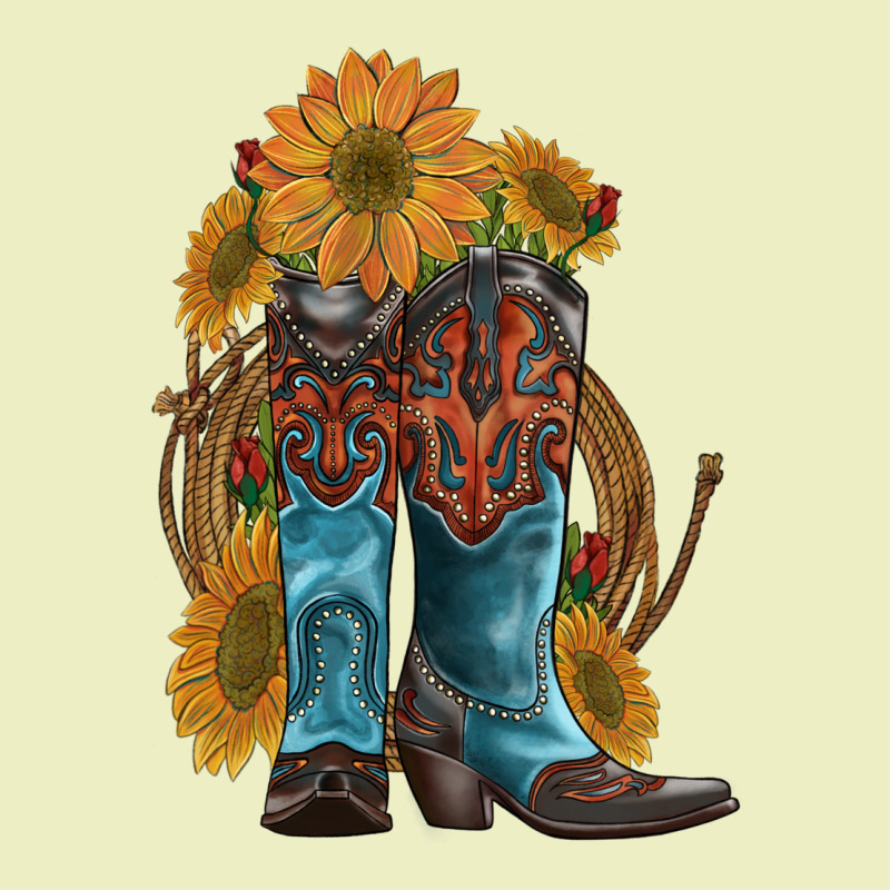 Western Boots With Sunflowers Urban Hoodie by Artiststas | Teevron