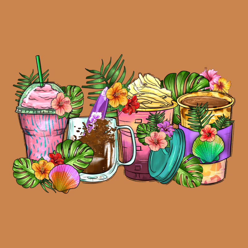 Tropical Coffee Cups Heavyweight Hoodie by Zillion Design Studio | Teevron