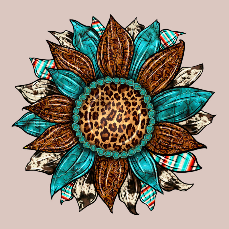 Gemstone Cowhide Leopard Turquoise Sunflower Premium Hoodie by Artiststas | Teevron