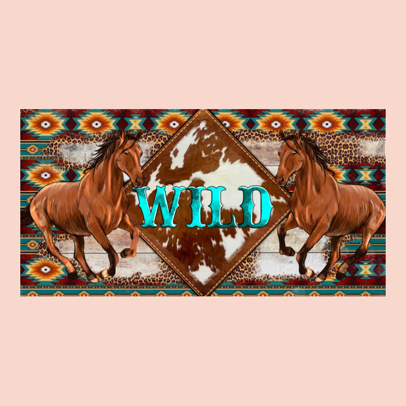 Aztec Horses And Wild With Cowhide License Plate Template Urban Hoodie by Artiststas | Teevron