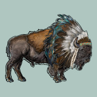 Bison With Indian Headdress Premium Sweatshirt | Teevron
