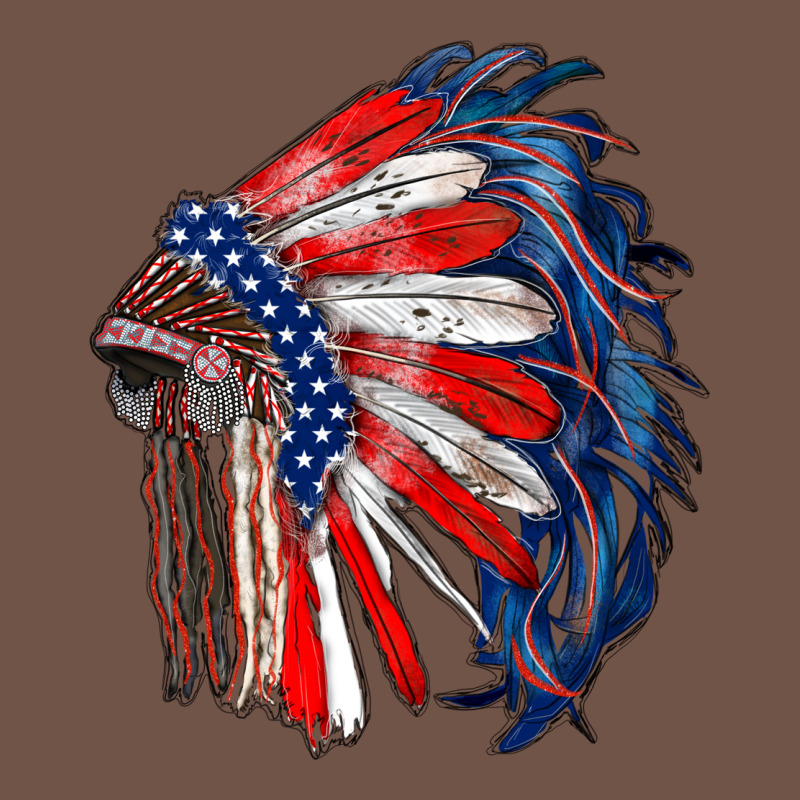 American Flag Indian Headdress Premium Sweatshirt by RanaPortraitStore | Teevron