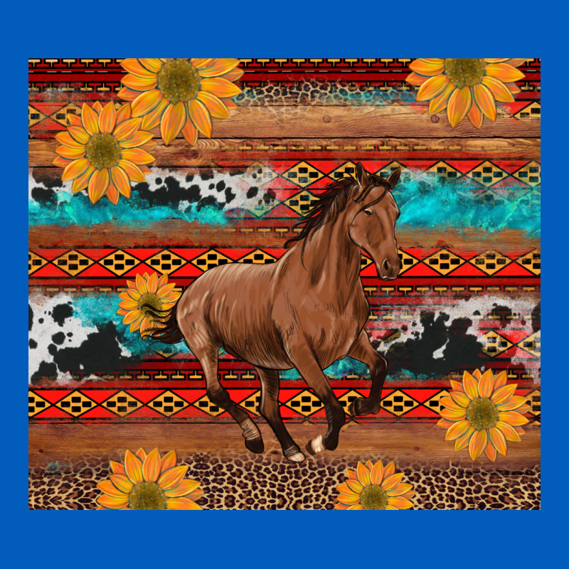 Western Horse And Sunflowers Cowhide Leopard With Aztec Urban Hoodie by Artiststas | Teevron
