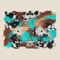 Western Cowhide Turquoise And Wood Background Urban Hoodie | Teevron