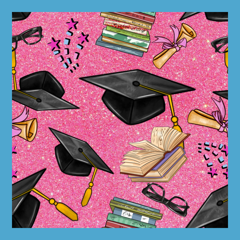 Pink Glitter Graduation Seamless Pattern Premium Hoodie by BundleAndBundleShop | Teevron