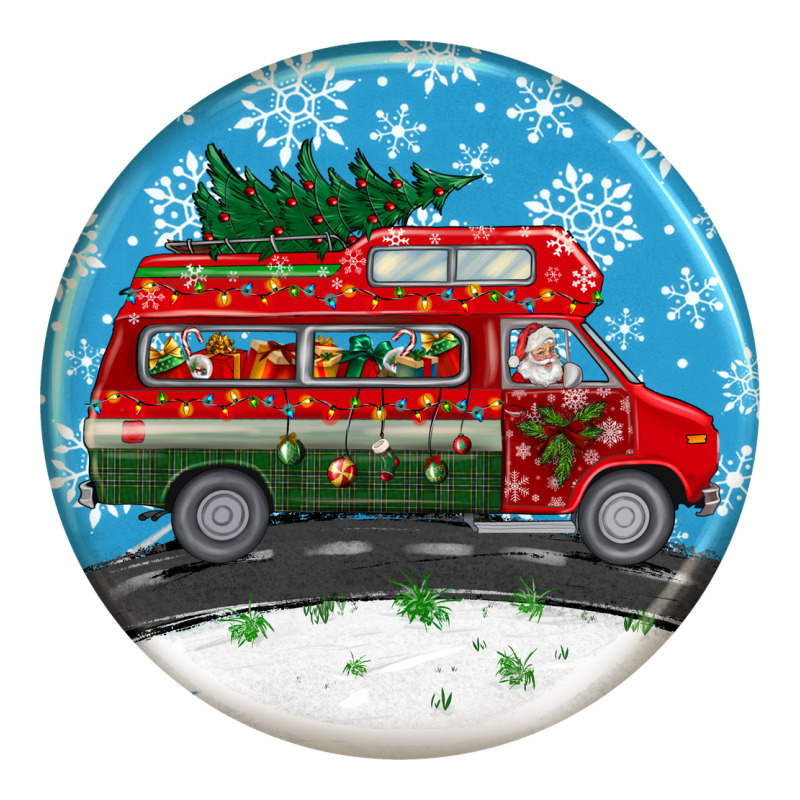 Santa Claus With Retro Van  Christmas Ornament Classic Tee by BundleAndBundleShop | Teevron
