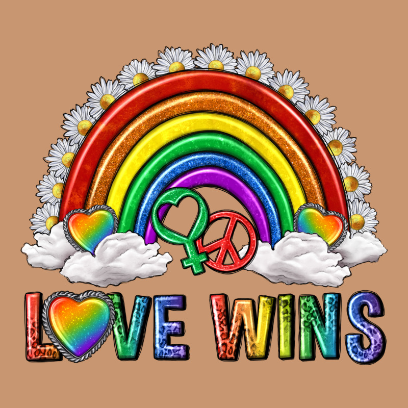 Love Wins With Daisy And Heart Heavyweight Hoodie by texasbilliewilder | Teevron