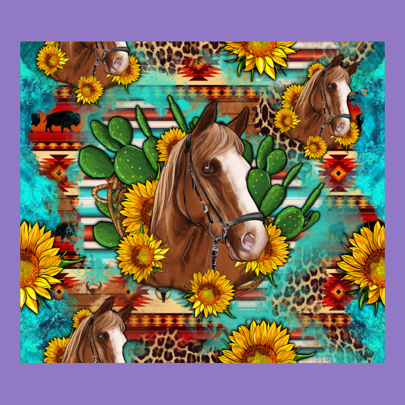 Sunflowers And Cactus Horses Turquoise Aztec Leopard Background Urban Hoodie by Artiststas | Teevron