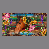 Brown Horse With Flowers And Leopard Heavyweight Hoodie | Teevron