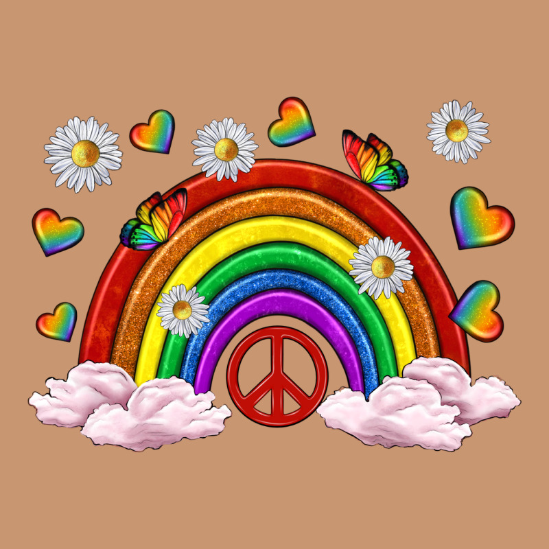 Pride Rainbow With Daisy And Butterfly Heavyweight Hoodie by texasbilliewilder | Teevron