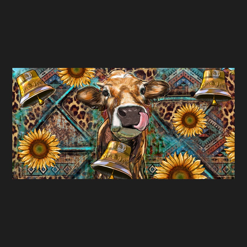Cow With Aztec Leopard And Sunflower Heavyweight Hoodie by RanaPortraitStore | Teevron
