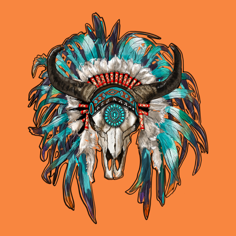 Indian Headdress With Bull Skull Premium Sweatshirt by RanaPortraitStore | Teevron