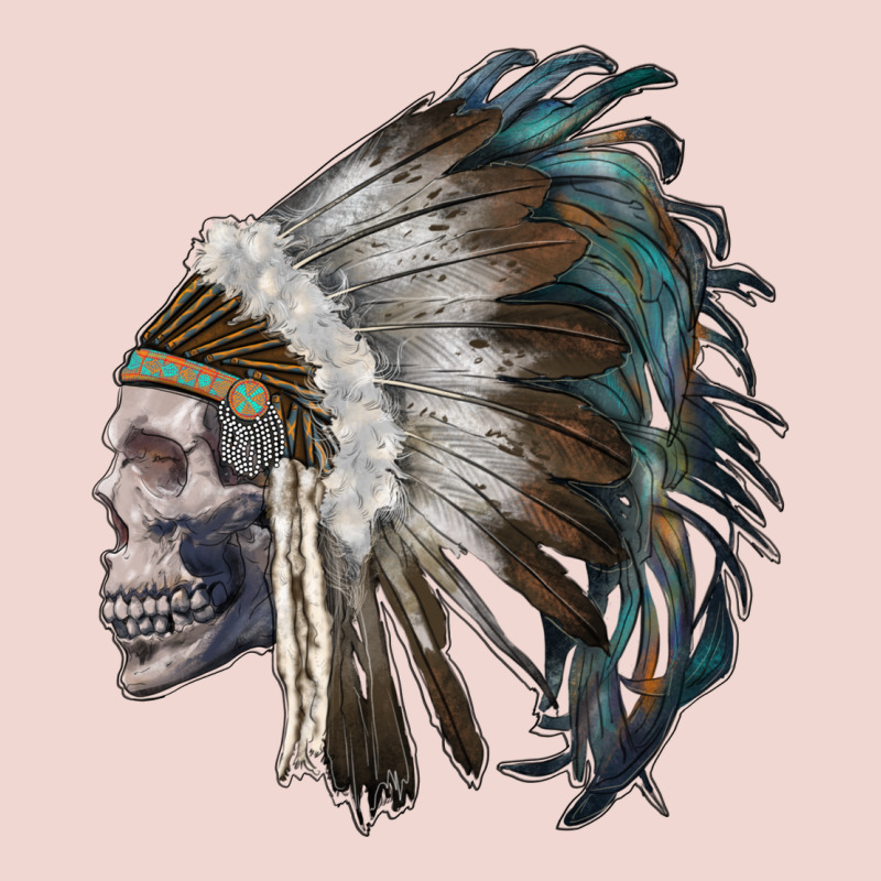 Skull With Indian Headdress Premium Sweatshirt by RanaPortraitStore | Teevron