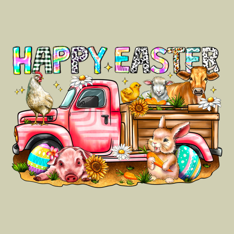 Happy Easter Animal Farm Truck Heavy Core Tee by CowhideDigitalArt | Teevron