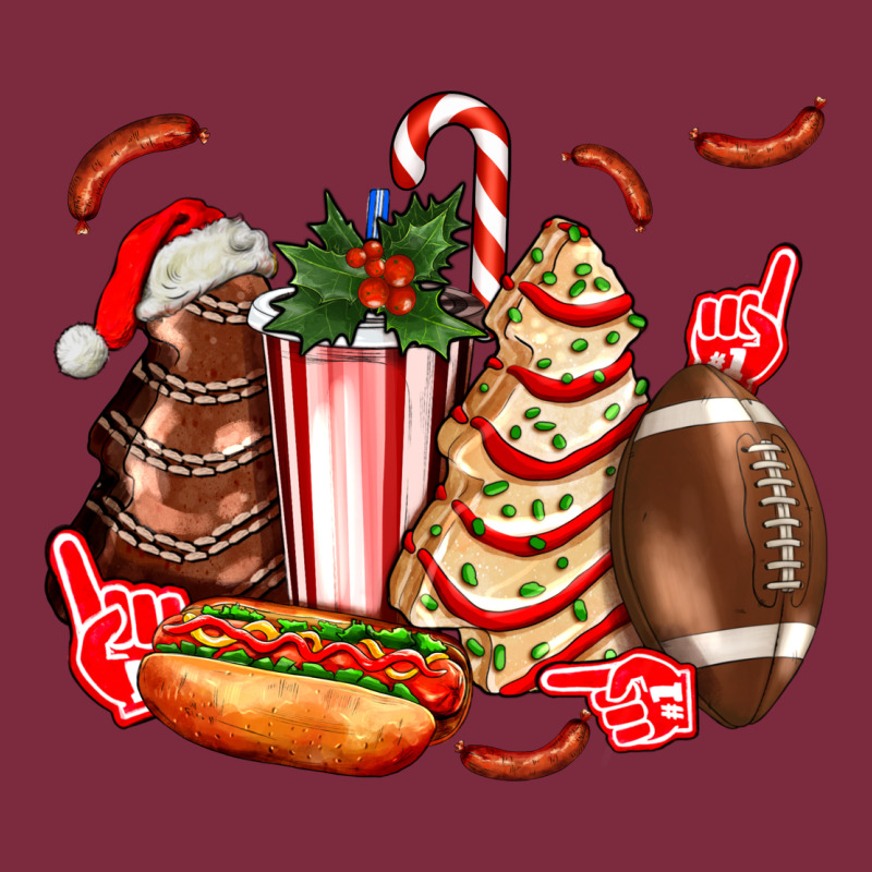 Christmas Tree Cake American Football  Ball And Hot Dogs Ado Premium Hoodie by AdoDesignShop | Teevron