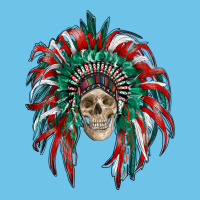 Mexican Flag Indian Headdress With  Skull Premium Sweatshirt | Teevron