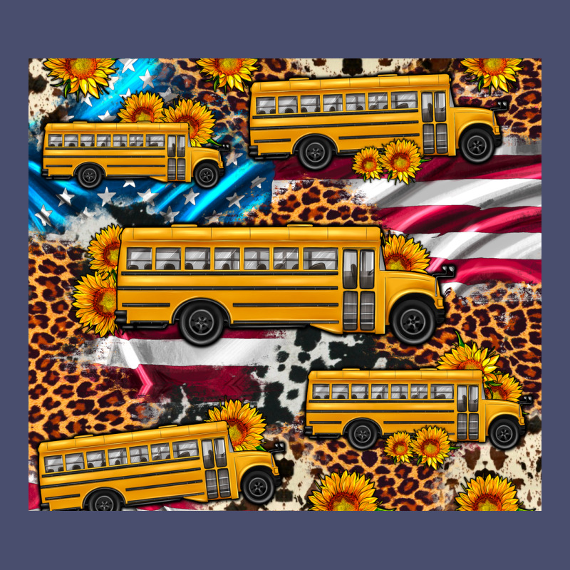 School Bus American Flag Sunflower Cowhide Leopard Vintage Tee by Artiststas | Teevron