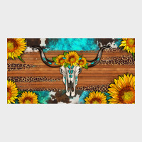 Longhorn Bull Skull License Plate Urban Hoodie | Teevron
