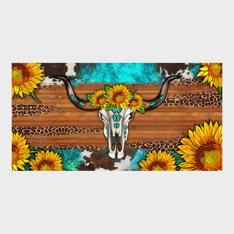 Longhorn Bull Skull License Plate Urban Hoodie by Artiststas | Teevron