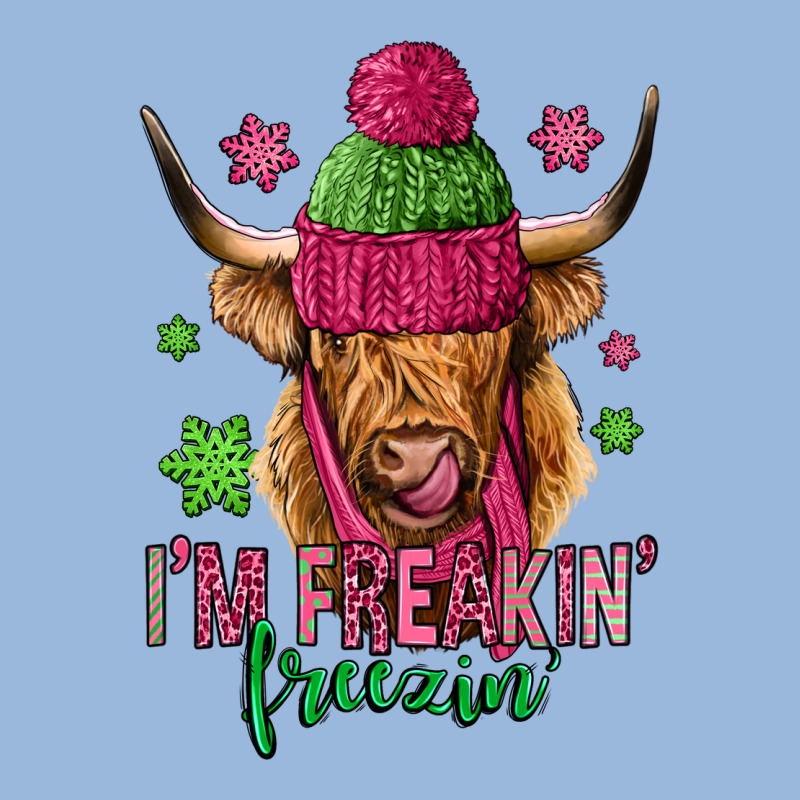 I'm Freakin Freezin Pink Christmas Long Haired Cow Premium Hoodie by Jasminsmagicworld | Teevron