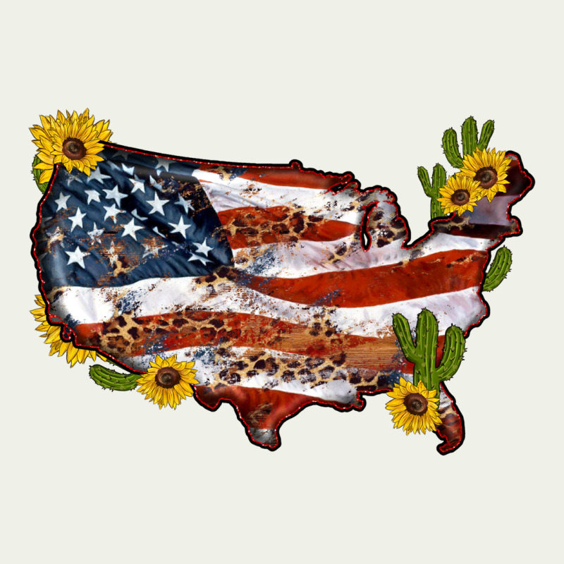 Usa Map With Sunflower And Cactus Urban Heavy Tee by Artiststas | Teevron