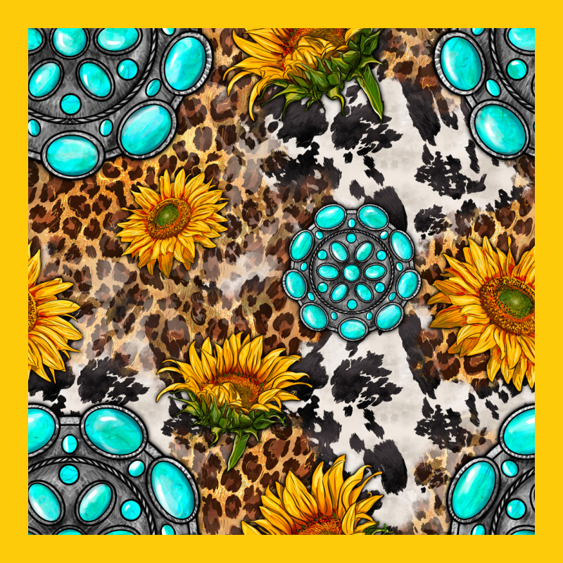 Western Gemstone And Sunflower Seamless Pattern Premium Hoodie by BundleAndBundleShop | Teevron