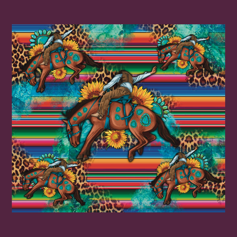 Bucking Bronco Serape Turquoise Urban Hoodie by Artiststas | Teevron
