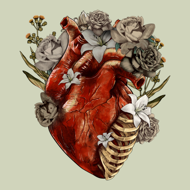 Flower Anatomical Heart Heavyweight Hoodie by RanaPortraitStore | Teevron