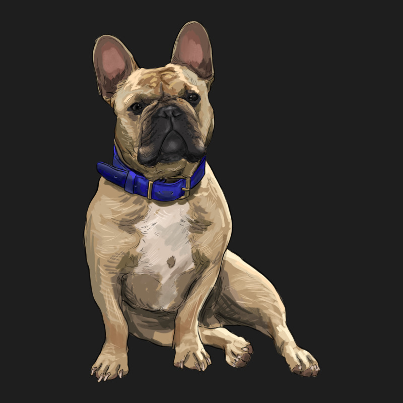 French Bulldog With Royal Blue Heavyweight Hoodie by RanaPortraitStore | Teevron