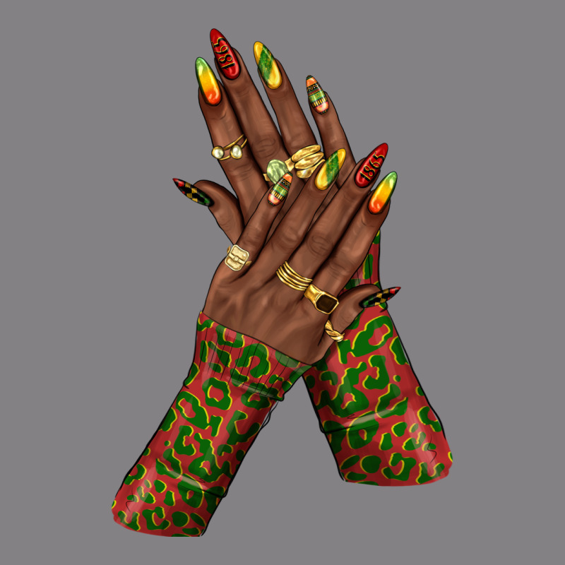 Juneteenth Nail Art With Afro Hand Heavyweight Hoodie by texasbilliewilder | Teevron