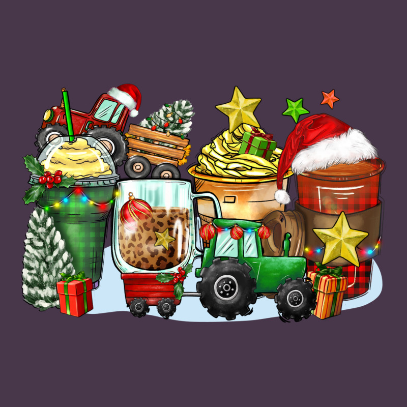Christmas Tractor Coffee Cups Heavyweight Hoodie by Zillion Design Studio | Teevron