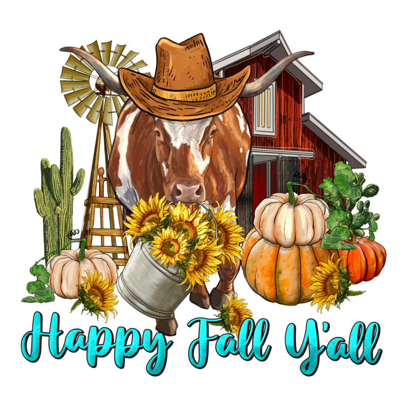 Happy Fall Y'all Longhorn Cow Heavyweight Hoodie by RanaPortraitStore | Teevron