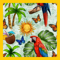 Parrot In The Sun Seamless Pattern Premium Hoodie | Teevron