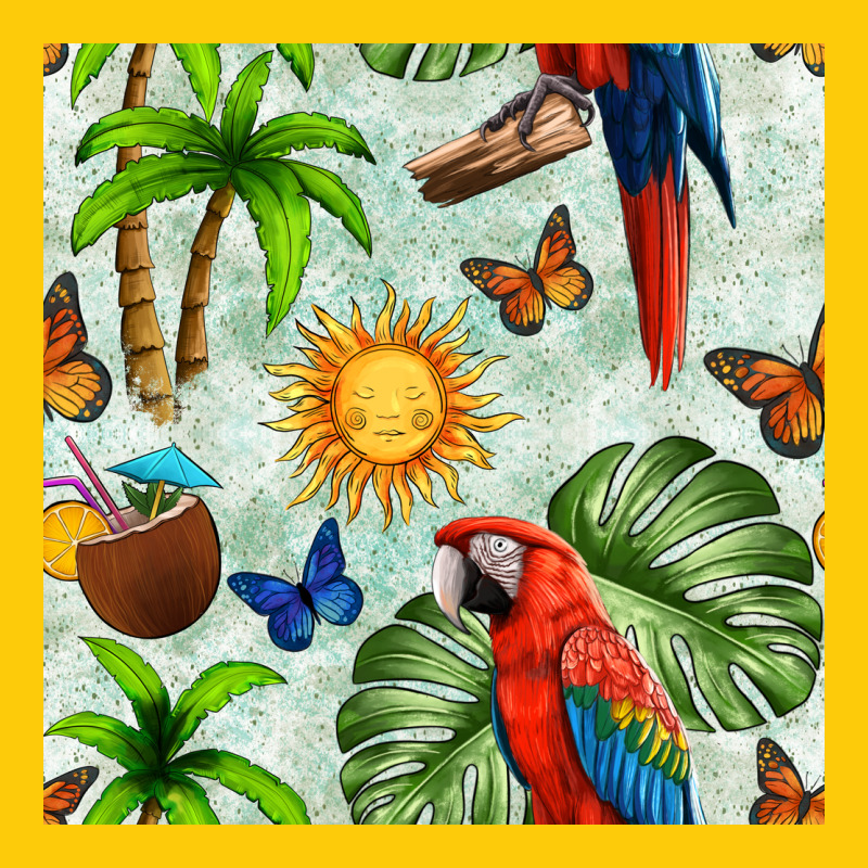 Parrot In The Sun Seamless Pattern Premium Hoodie by BundleAndBundleShop | Teevron