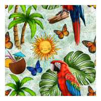 parrot in the sun seamless pattern | Teevron