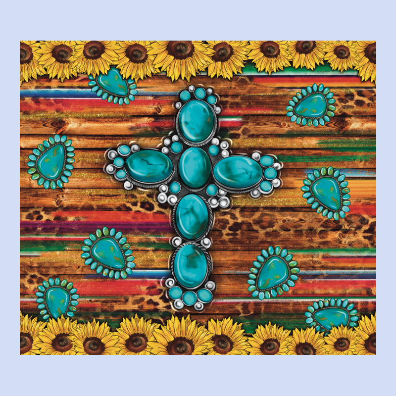Western Gemstone Cross Sunflowers Leopard Serape Glitter Wooden Tumble Urban Hoodie by Artiststas | Teevron