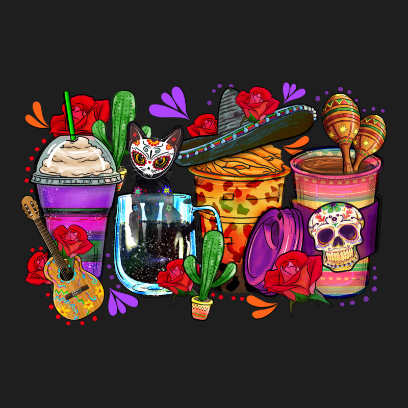 Day Of The Dead Coffee Cups Heavyweight Hoodie by Zillion Design Studio | Teevron