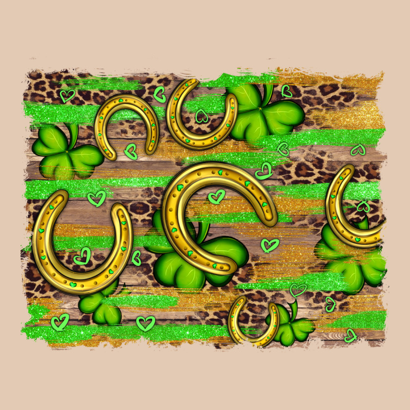 Horseshoe Shamrock Leopard Wood Glitter Background Urban Hoodie by Artiststas | Teevron