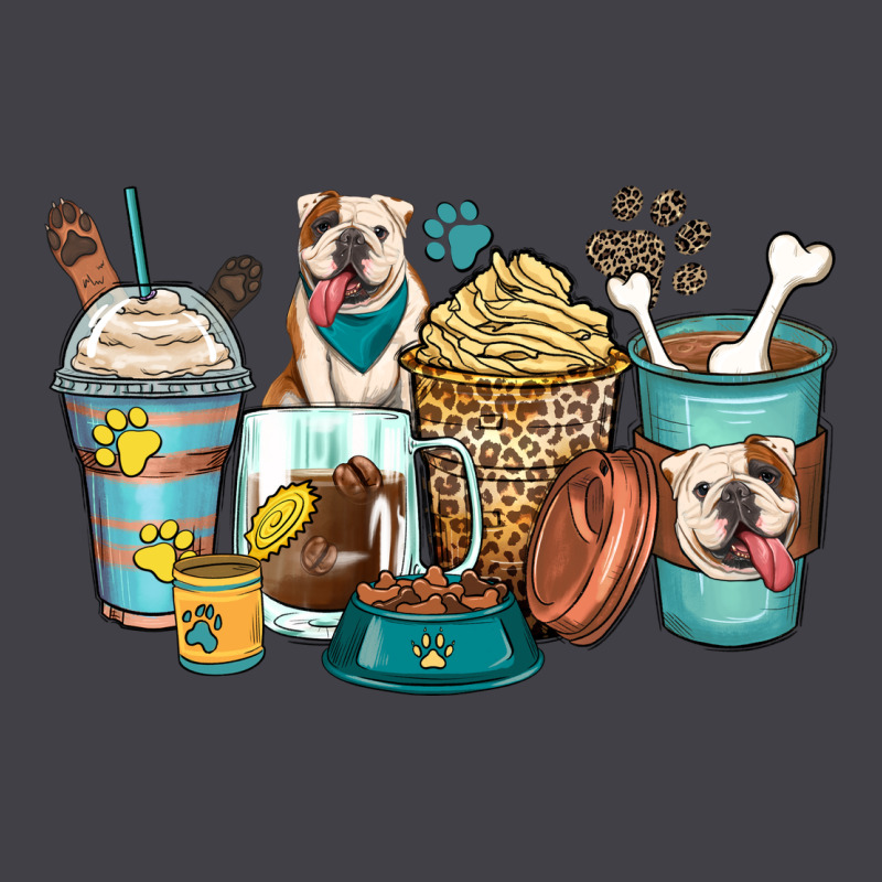 English Bulldog Coffee Cups Heavyweight Hoodie by Zillion Design Studio | Teevron