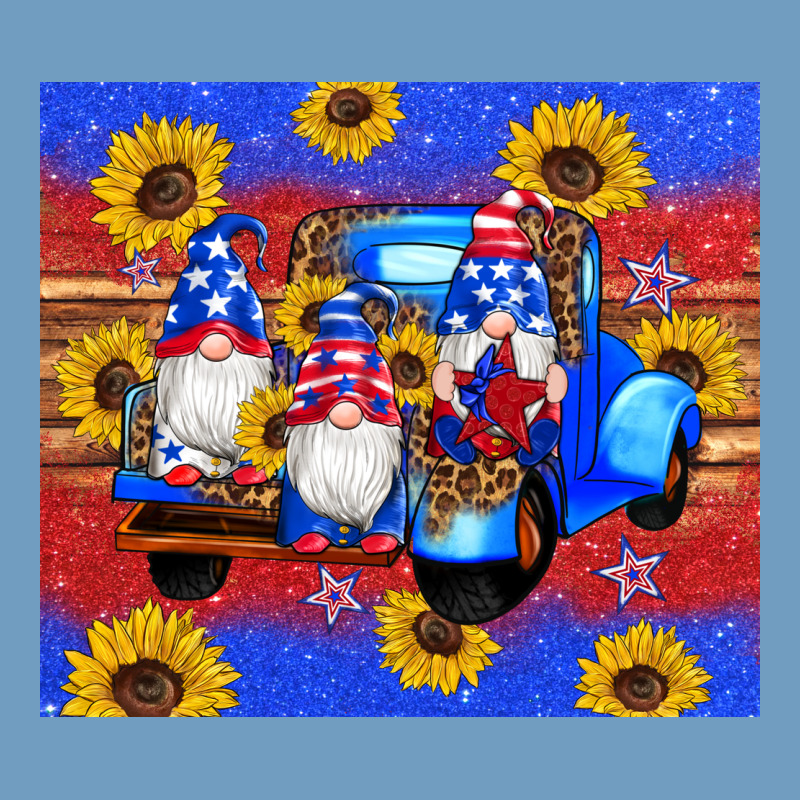 American Flag Gnomes Truck Sunflowers Star Leopard Glitter Urban Heavy Tee by Artiststas | Teevron