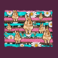 Easter Bunny With Daisy And Turquoise Cowhide Leopard  Background Urban Hoodie | Teevron
