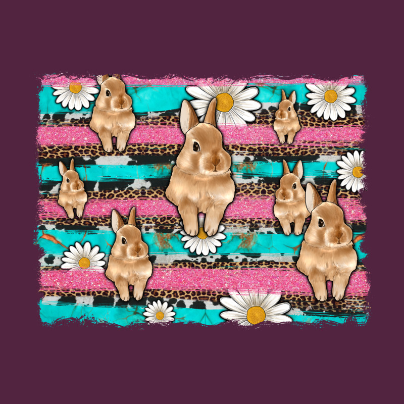 Easter Bunny With Daisy And Turquoise Cowhide Leopard  Background Urban Hoodie by Artiststas | Teevron