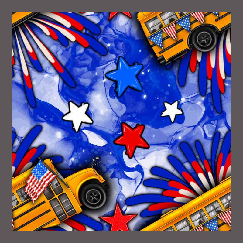 4th Of July School Bus Seamless Pattern Premium Hoodie by BundleAndBundleShop | Teevron