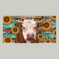 Heifer With Sunflower And Serape Heavyweight Hoodie | Teevron