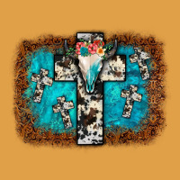 Bull Skull Cross Backgraund Premium Hoodie | Teevron