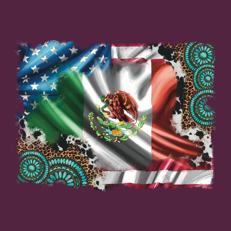 Usa And Mexico Flag With Leopard Cowhide And Gemstone Background Urban Hoodie by Artiststas | Teevron