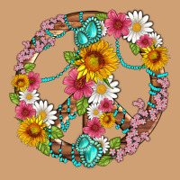 Floral Peace Sign With Gemstone Vintage Tee | Teevron