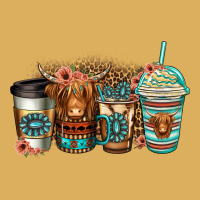Serape Floral Longhaired Cow Coffee Cups Premium Hoodie | Teevron